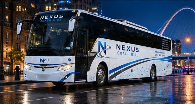 Nexus Coach Hire coach on a city night out