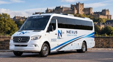 Nexus Coach Hire white Mercedes Sprinter minibus